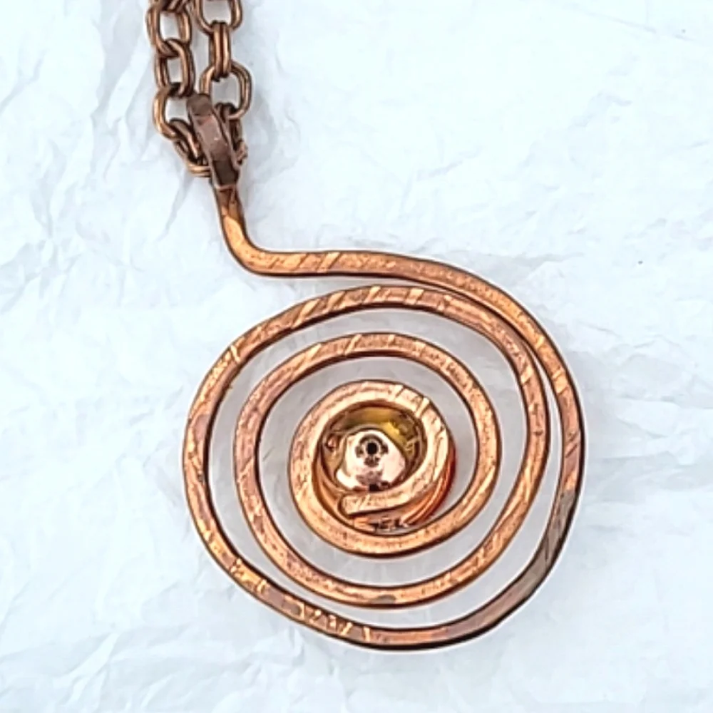 HANDCRAFTED COPPER PENDANT NECKLACES - LOT OF 2 - Picture 4 of 7